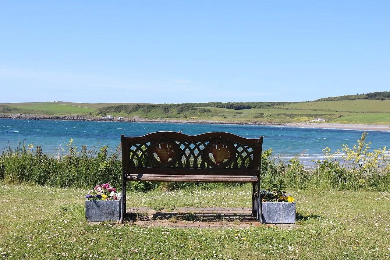 Seat with Flower Planters, Port Logan - geograph.org.uk - 6873182